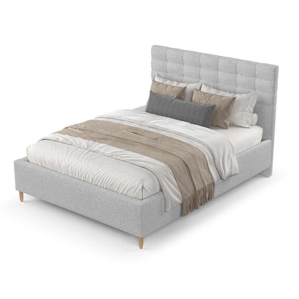 POLSTERBETT Soma 120/200 cm Hellgrau im Riva Stoff - Hellgrau/Naturfarben, Holz/Holzwerkstoff (120/200cm) - AltaBeds