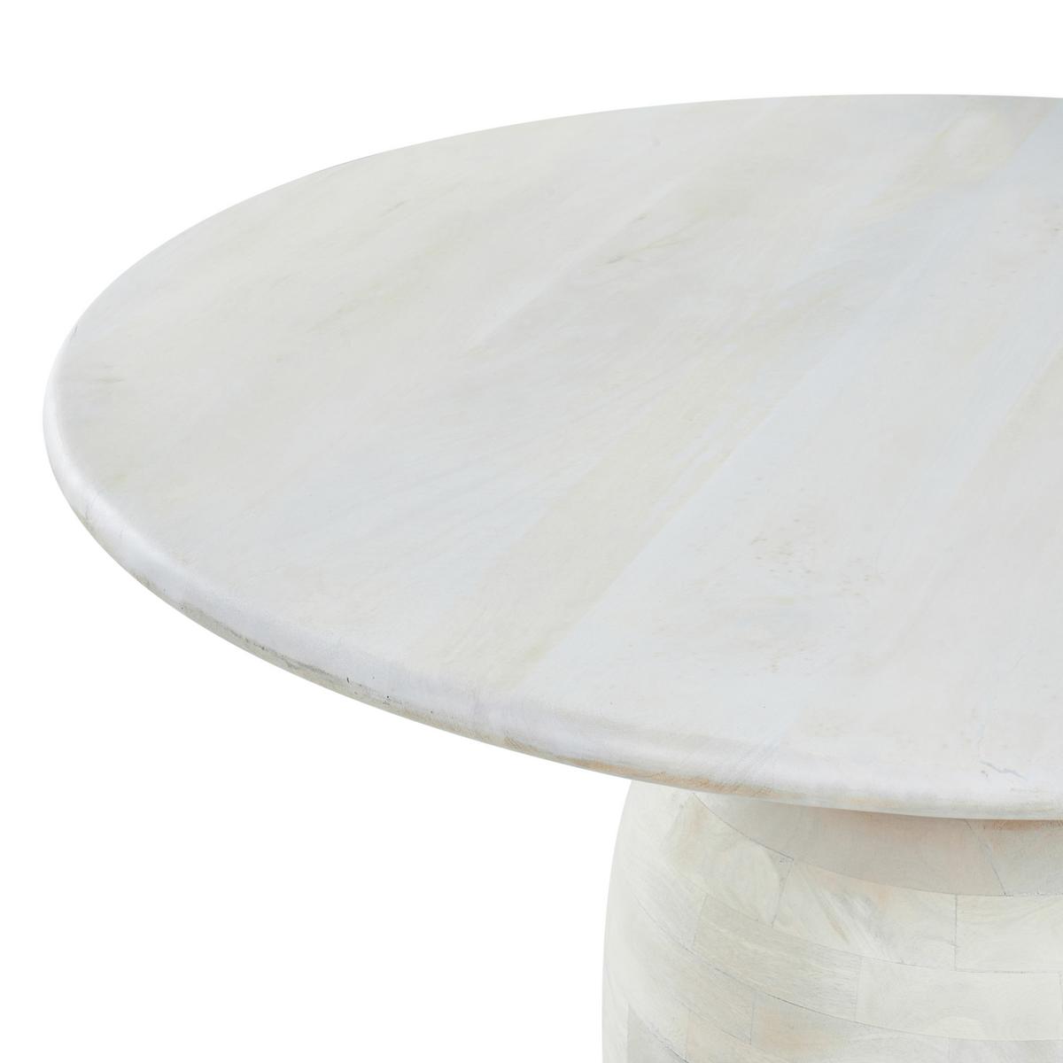 ESSTISCH Weiß 110/110 cm Mangoholz Murtle - Weiß, Holz (110/110/77cm) - Beliani