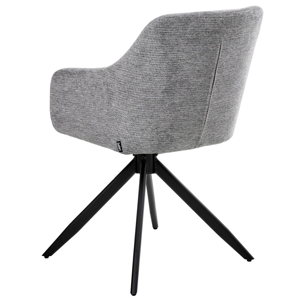 ESSZIMMERSTUHL 2er Set drehbar Stoff Grau Likely - Hellgrau, Textil (56/85/71cm) - Beliani
