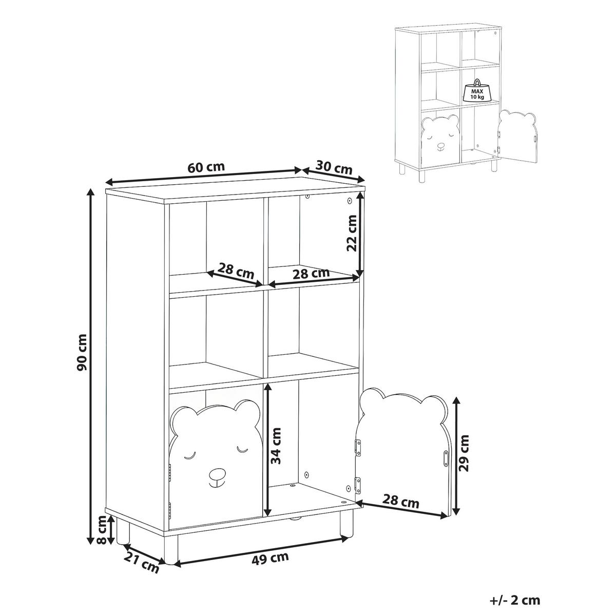 BÜCHERREGAL mit 3 Ebenen 90 cm Hellgrün Nobby - Hellgrün/Braun, Holzwerkstoff (60/90/30cm) - Beliani