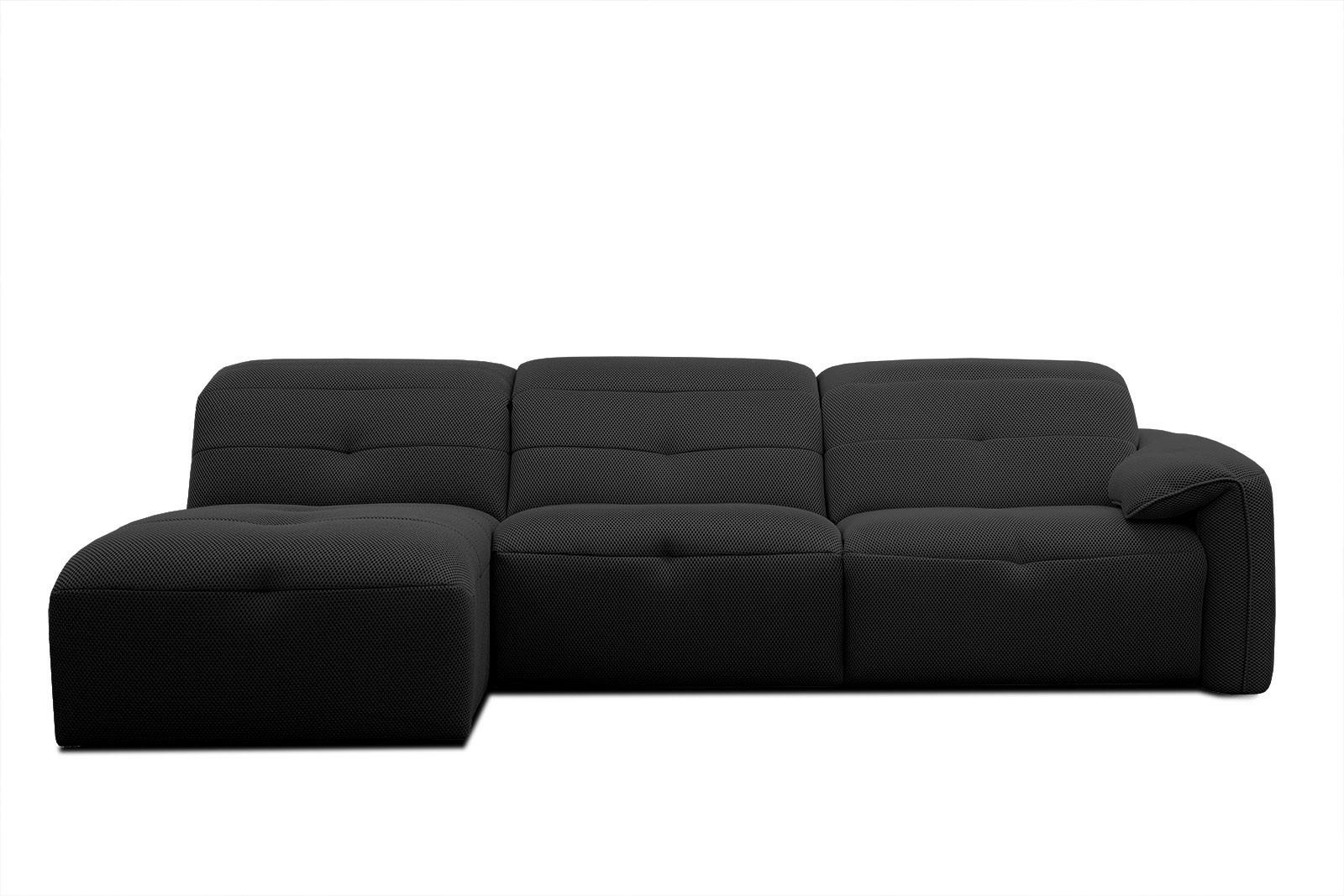 ECKSOFA TRENTO 4-Sitzer, schwarz - Schwarz, Holzwerkstoff/Kunststoff (165/262cm) - Wozimo