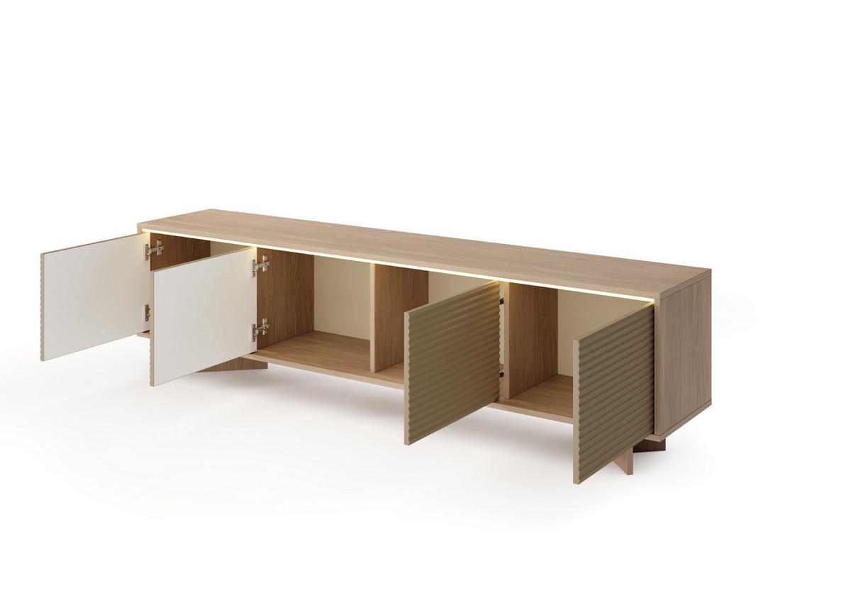 LOWBOARD RIGATO 203,9/54,4/40 cm, Beige - Beige, Holzwerkstoff (203.9/54.4/40cm) - MASSENO