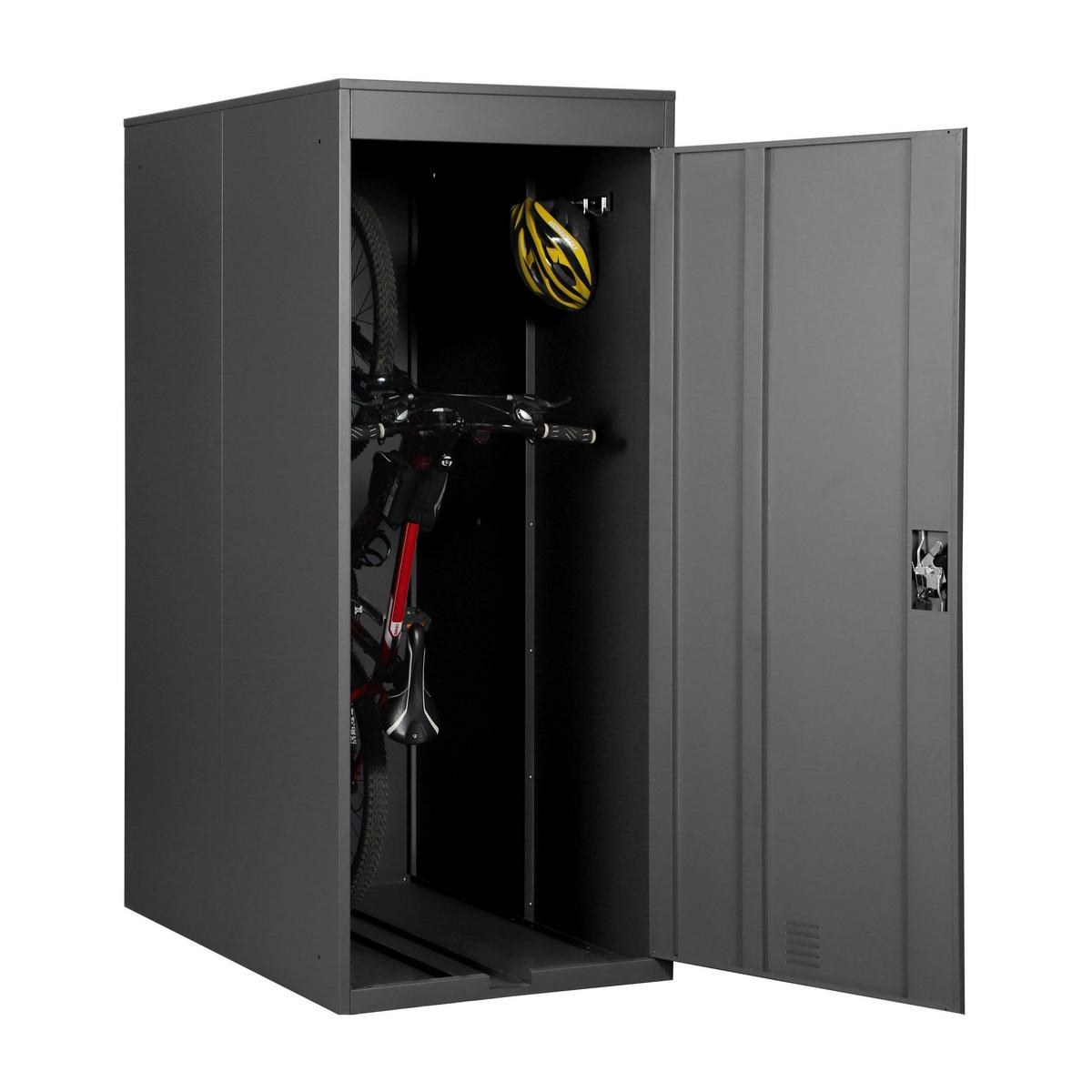 FAHRRADGARAGE rechteckig Anthrazit - Anthrazit, Metall (79/192/122cm) - MCW