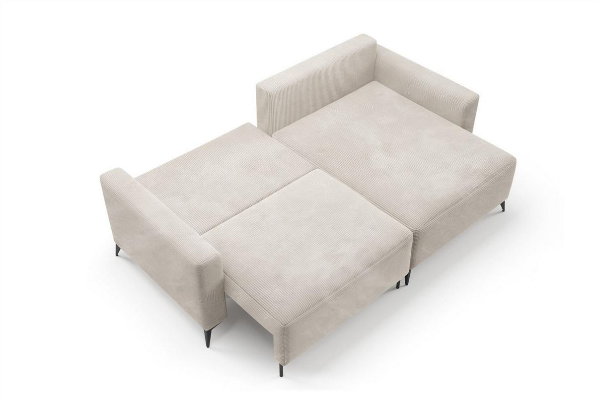 ECKSOFA Silves Mit Schlaffunktion - Weiß, Holzwerkstoff/Textil (239/148cm) - Fun Möbel