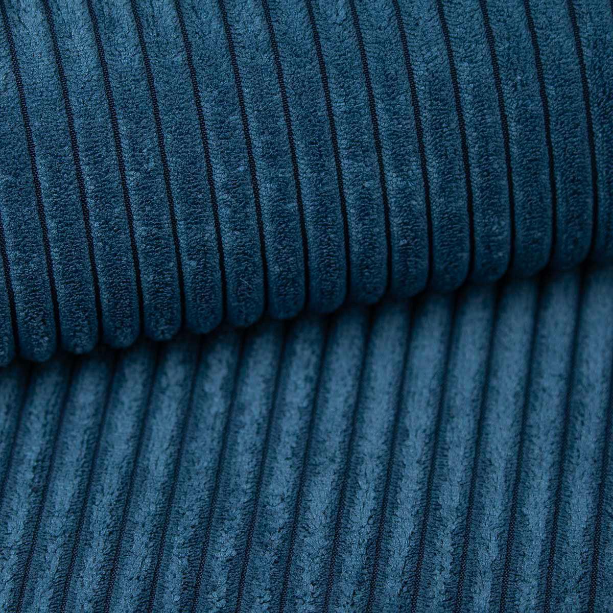 PANORAMASOFA Jimmy 5 Sitzplätze Blau - Blau, Holz (348/77/148cm) - Petits-meubles