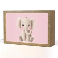 NACHTTISCHLAMPE Elefant - Baby - Rosa - Cartoon 30x20 cm - Rosa, Holzwerkstoff (8/30/20cm) - OnlyWow