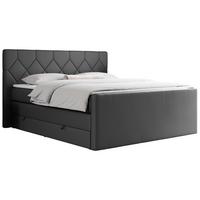 BOXSPRINGBETT KING EIGAR 140/200 Dunkelgrau Kunstleder - H4 - Dunkelgrau, Holz/Textil (140/200cm) - MKS