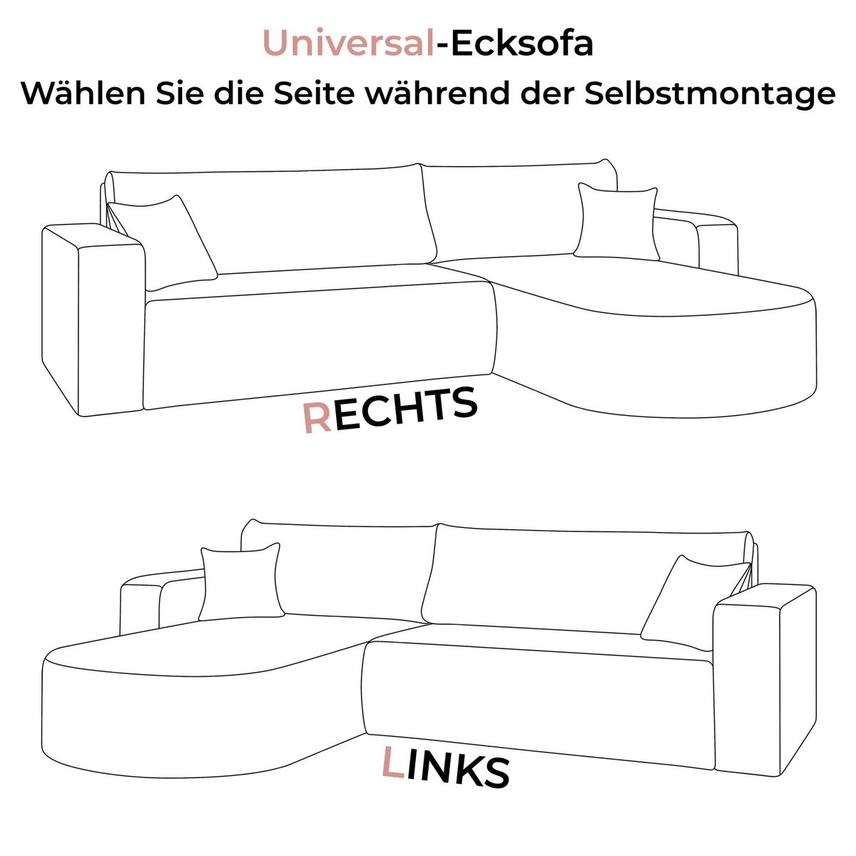 ECKSOFA SOPRANO mit Schlafunktion und Stauraum POSO 02 - Beige, Textil (271/175cm) - Lookway