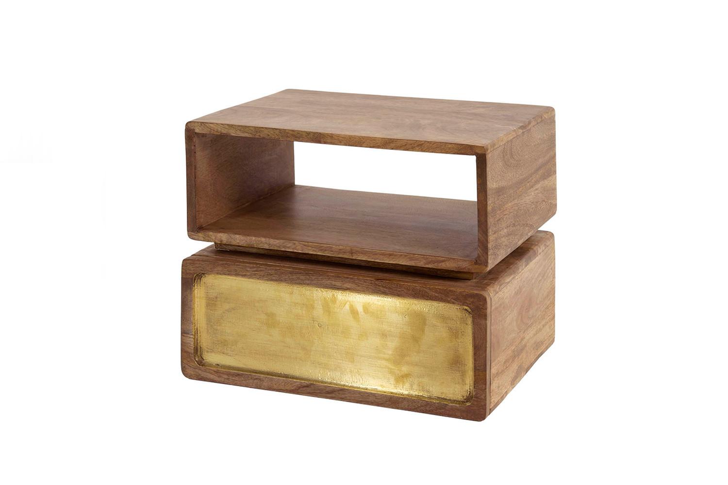 NACHTTISCH BRASY Holz Mango - Zwetschgeholzfarben, Holz (40/33/30cm) - KAWOLA