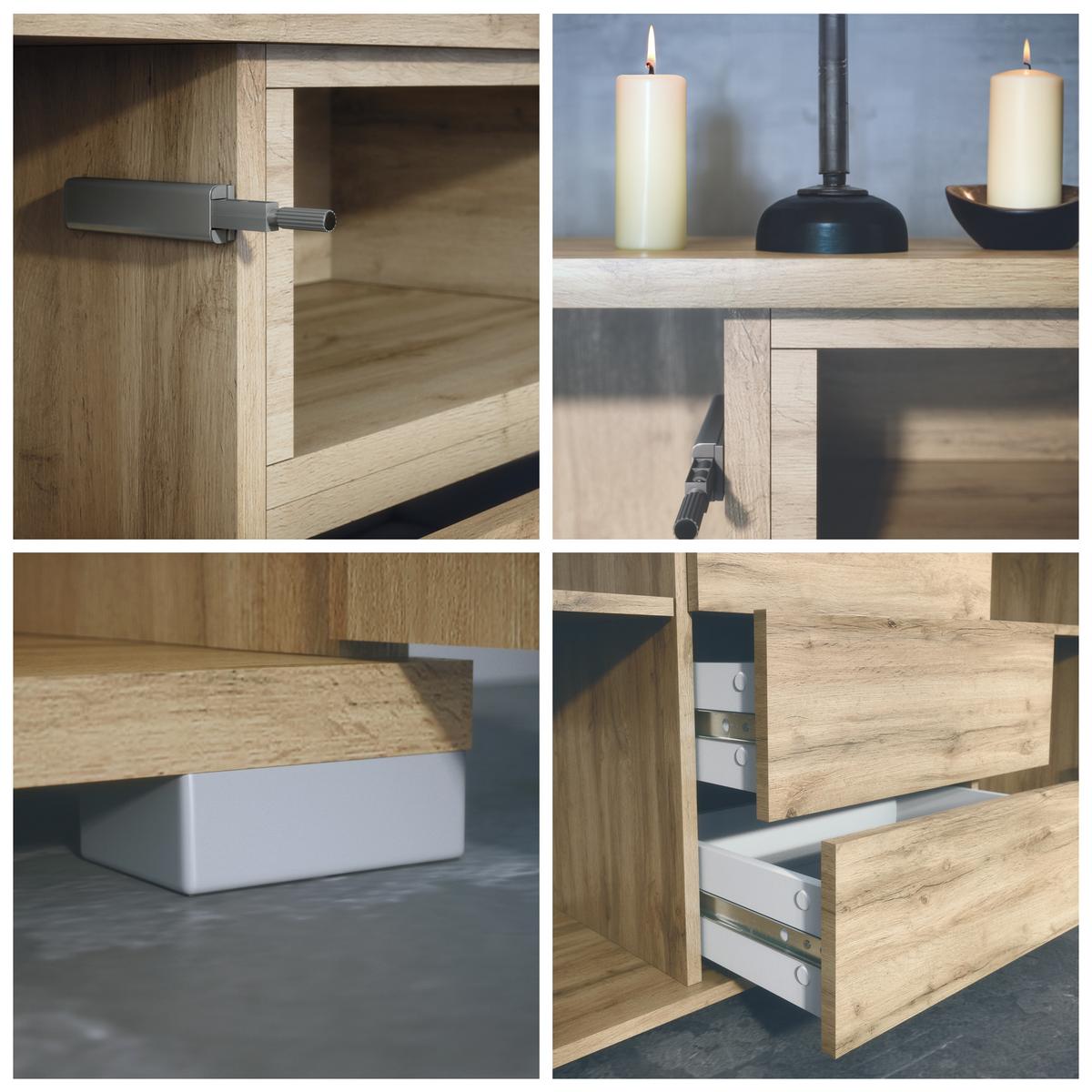 SIDEBOARD Skadu Weiß Hochglanz - Weiß Hochglanz, Holzwerkstoff (138.5/75.5/35cm) - Vladon