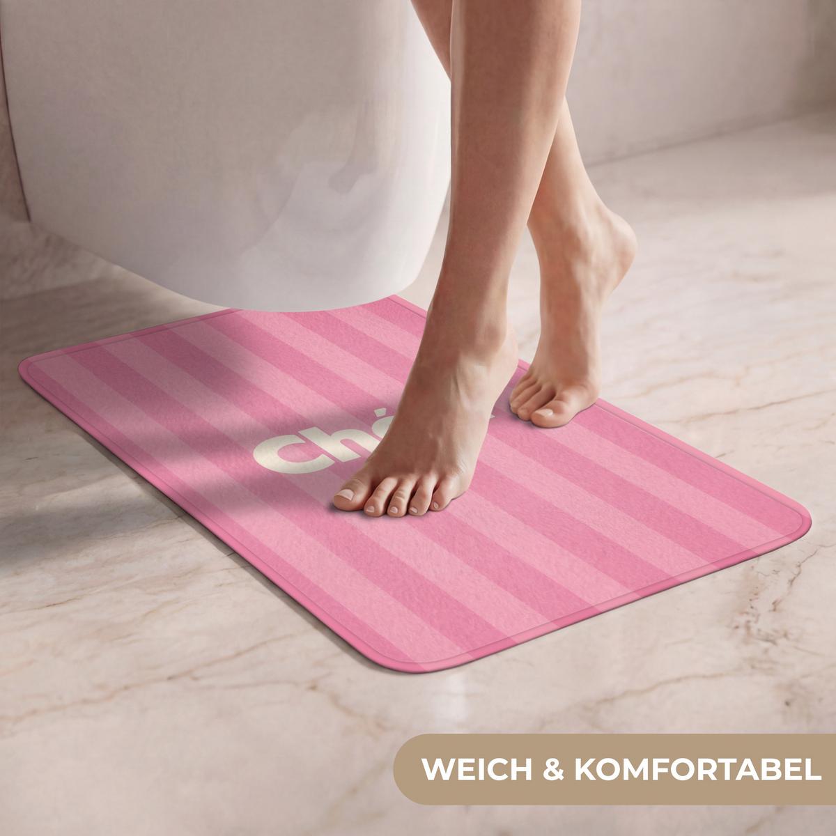 WC-VORLEGER Gestreift - Rosa - Chéri WC Teppich 40x60 cm - Pink, Textil (40/1cm) - OnlyWow