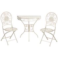 BISTRO-SET Metall Hellbeige Yaviza - Beige, Metall - Beliani