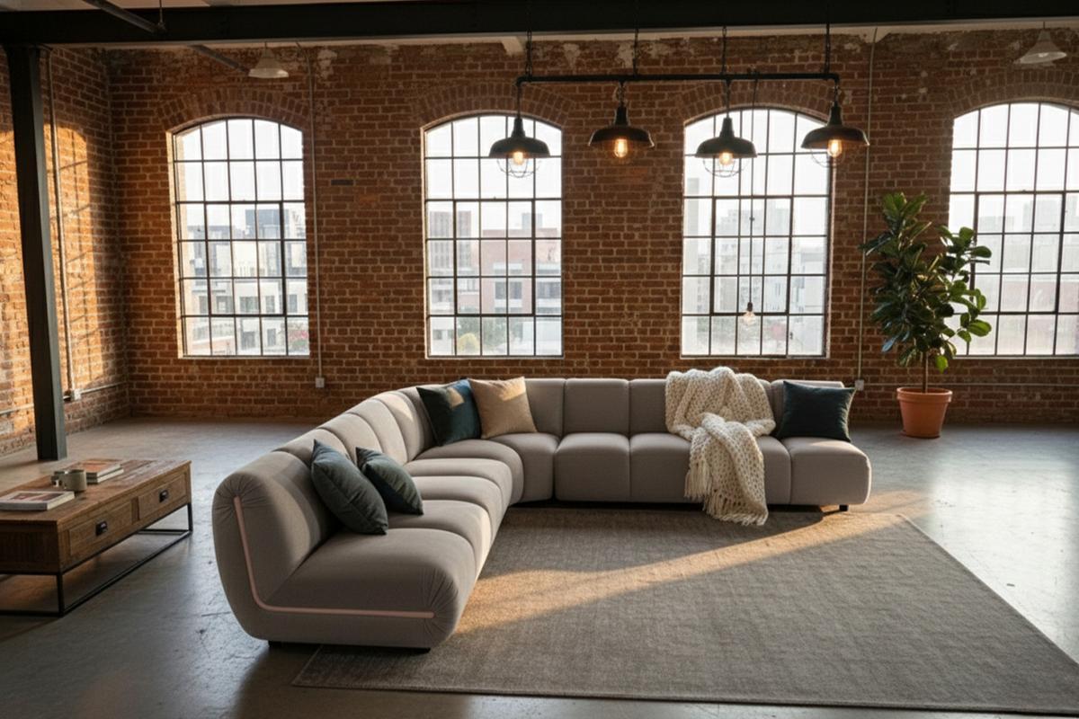 MODULSOFA LAYLA Taupe Velvet - Taupe/Schwarz, Buchenholz/Textil (305/305cm) - KAWOLA