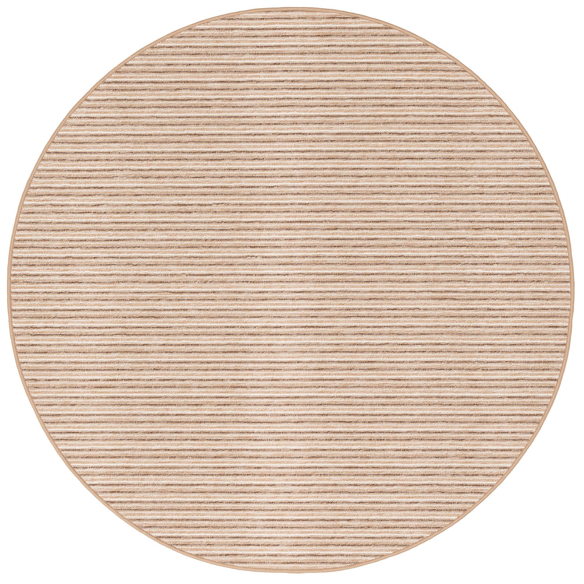 STREIFENBERBER TEPPICH MARTA RUND - Beige, Textil (200/200cm) - Snapstyle
