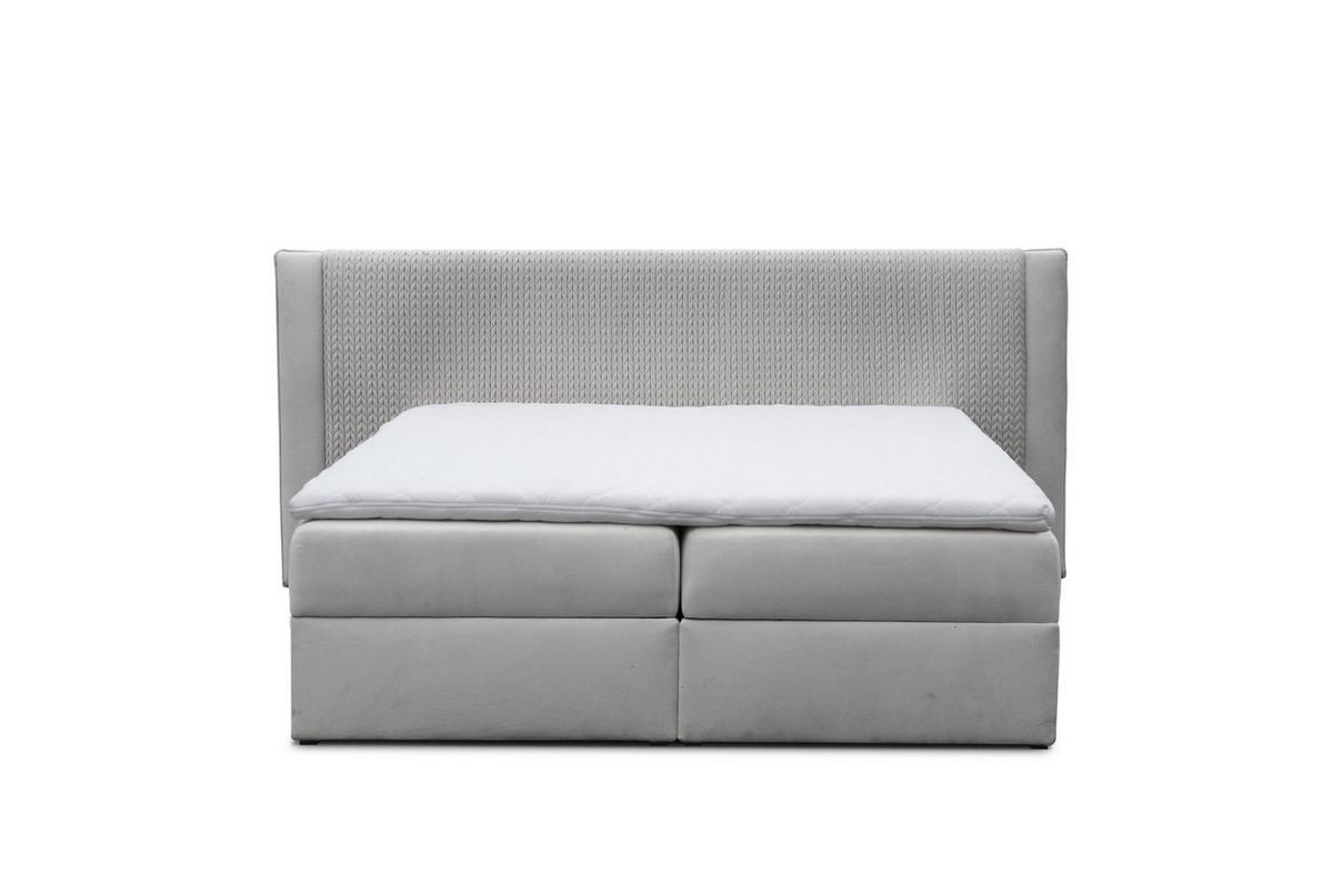BOXBETT Cedric In Magic Velvet - Hellgrau, Holzwerkstoff/Textil (180/200cm) - Fun Möbel