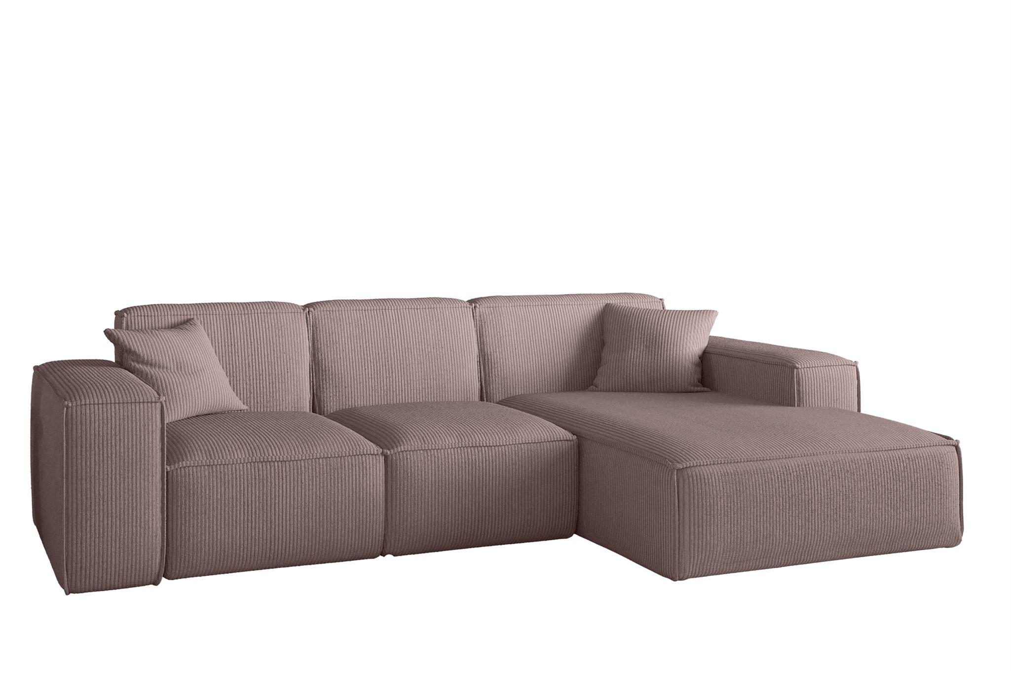 ECKSOFA Celes Premium Stoff Scala - Lila, Holzwerkstoff/Textil (266/165cm) - Fun Möbel