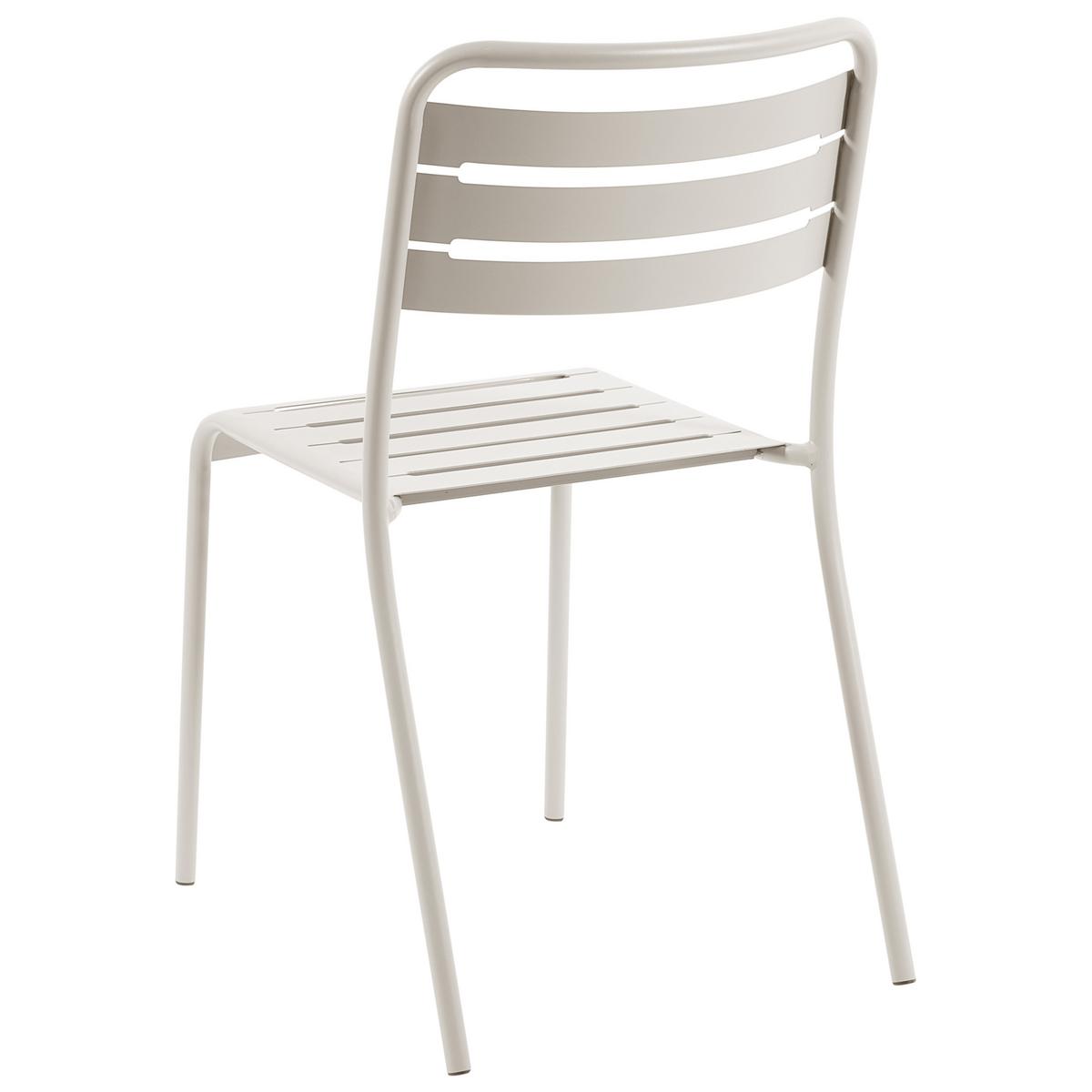 GARTENSTUHL 2er-Set Metall Hellbeige Lefkada - Beige, Metall (38/80/54cm) - Beliani