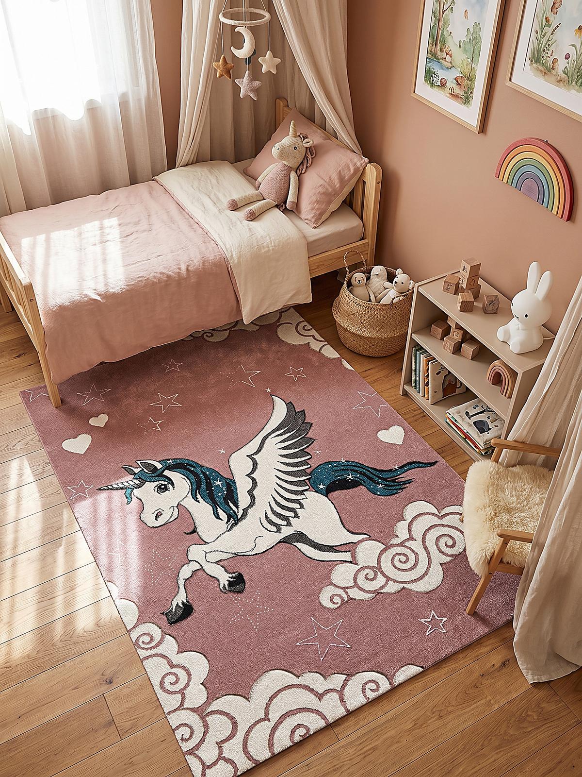 KINDERTEPPICH Kurzflor Sterne IDRO Polypropylen Pink 120 x 170 cm - Rosa, Textil (120/170cm) - KADIMA DESIGN