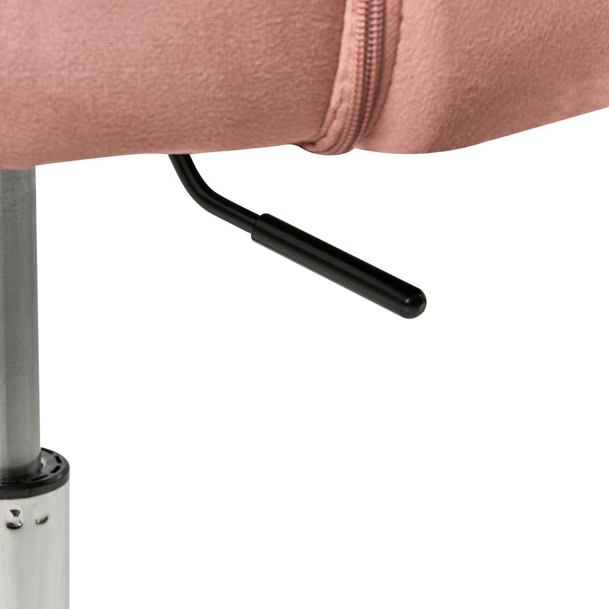 BÜROSTUHL Rosa Katonah - Pink/Silberfarben, Textil (57/78/57cm) - Beliani