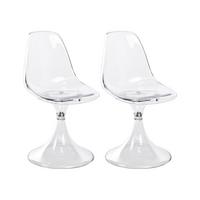ESSZIMMERSTUHL 2er Set Transparent Clarksville - Transparent, Kunststoff (47/86/52cm) - Beliani