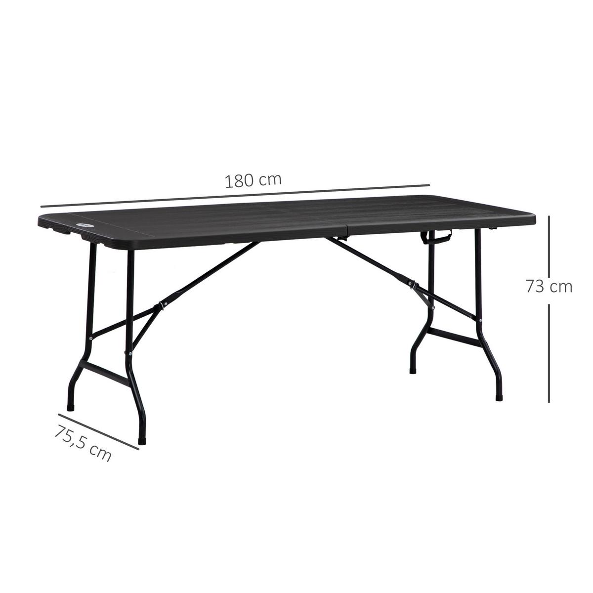 GARTENTISCH, Dunkelgrau, Stahl, HDPE - Dunkelgrau, Metall (180/75.5/73cm) - Outsunny
