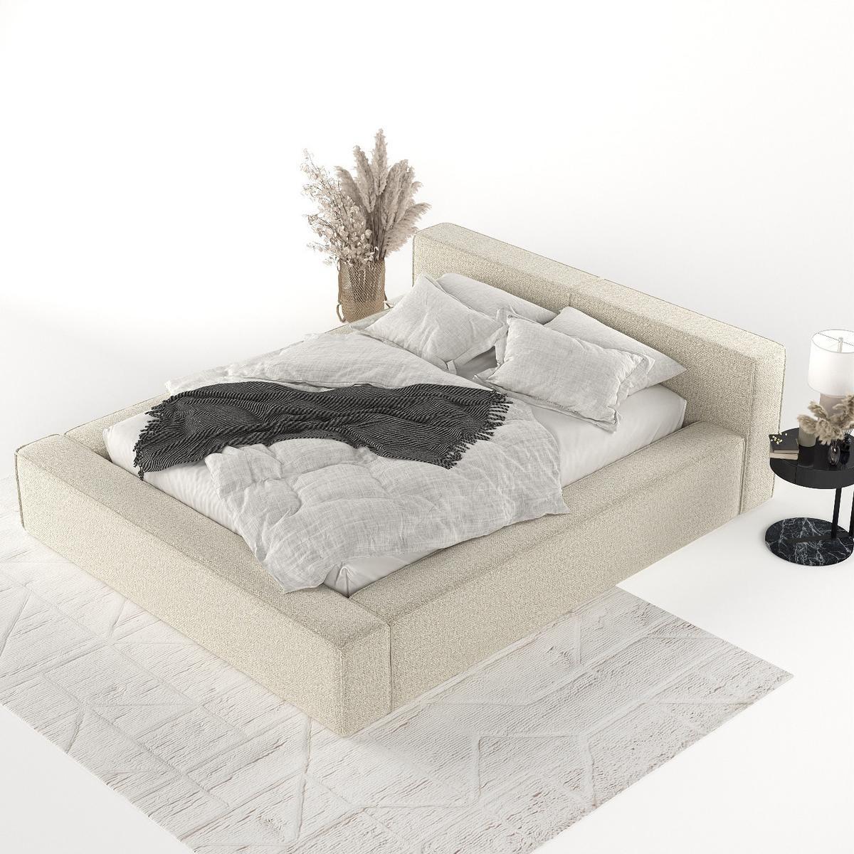 POLSTERBETT Casto mit Stauraum 160/200 cm Hellbeige im Blur Stoff - Beige/Schwarz, Holz/Holzwerkstoff (160/200cm) - AltaBeds