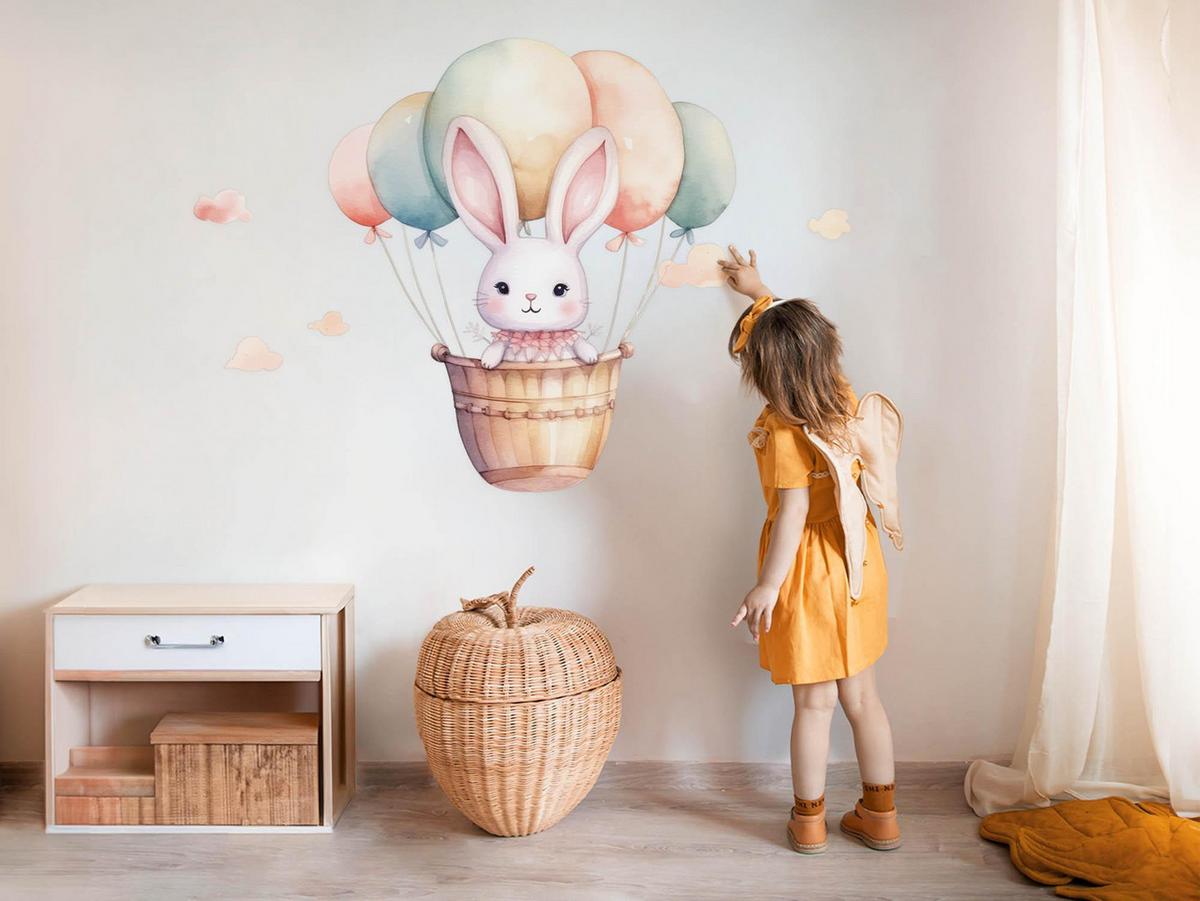 WANDAUFKLEBER 60x63cm - Flug durch den Himmel - Multicolor, Kunststoff (60/63/0.1cm) - Wallfluent