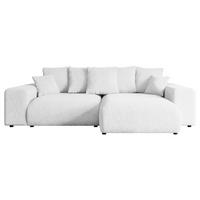 ECKSOFA Ottomane rechts ESKAR-L 266x176x72 Weiß Bouclé - Schwarz/Weiß, Holzwerkstoff/Kunststoff (176/266cm) - ALTDECOR