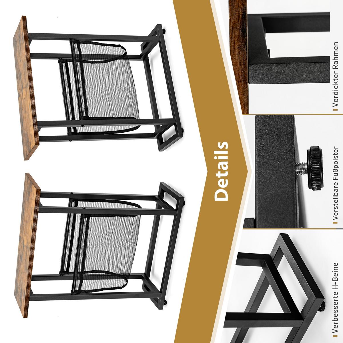BEISTELLTISCH 55cm Schwarz - Schwarz, Metall (18/48/55cm) - COSTWAY