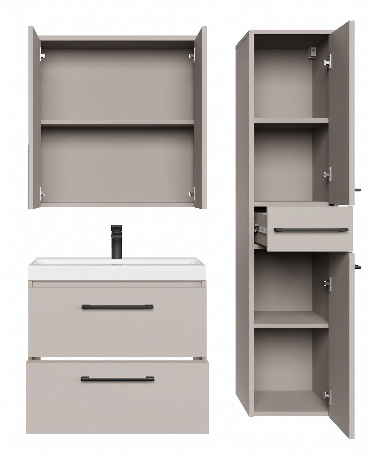 BADMÖBEL-SET Florence 4 Teile Cashmere - 60 x 35 x 51 cm - Kaschmir, Holz (60/51/35cm) - Badplaats