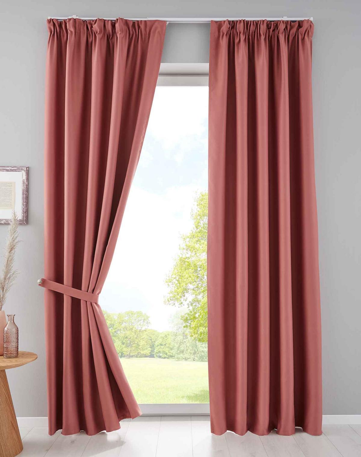 VORHANG 2ER SET NEWYORK HxB 225x295 cm Altrosa - Rosa, Textil (295/225cm) - Gardinenbox