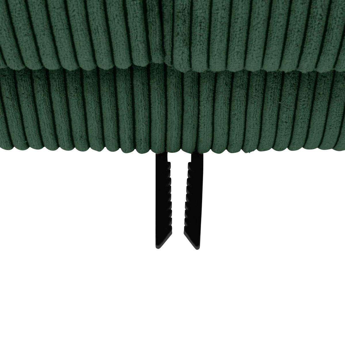 SOFA mit Longchair links Kaylynn Cordstoff dunkelgrün - Dunkelgrün, Kunststoff (175/294cm) - 58aufmkessel