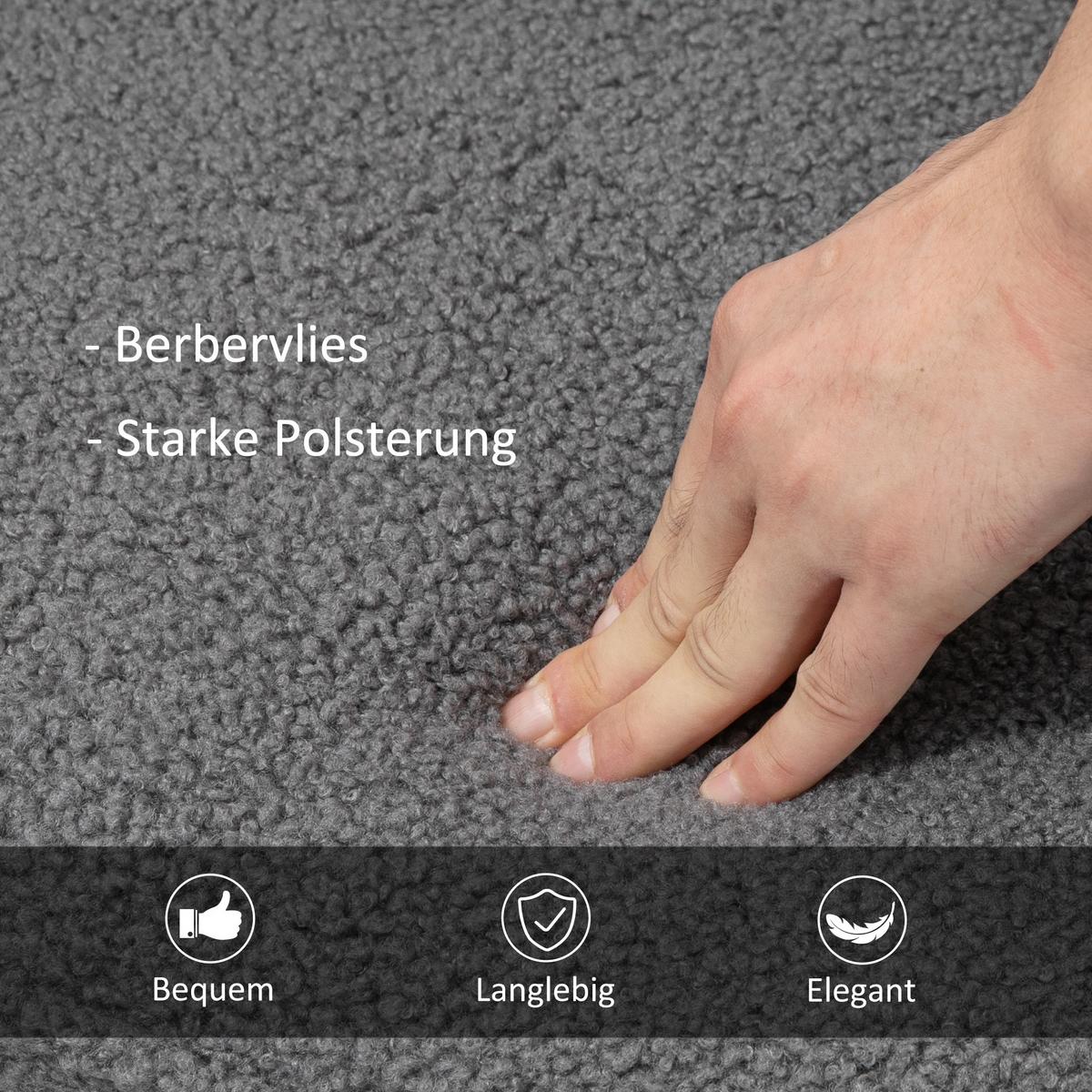 SCHAUKELSTUHL Sessel Relaxsessel bis 120 kg, Polyester, Grau 92x71x101cm - Dunkelgrau/Naturfarben, Buchenholz/Textil (98/101/71cm) - HOMCOM