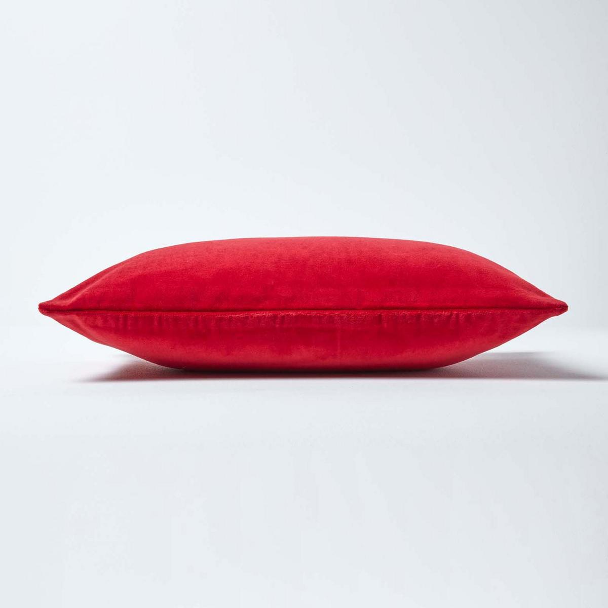KISSENHÜLLE Baumwollsamt rot 30/50 cm - Rot, Textil (30/50cm) - Homescapes
