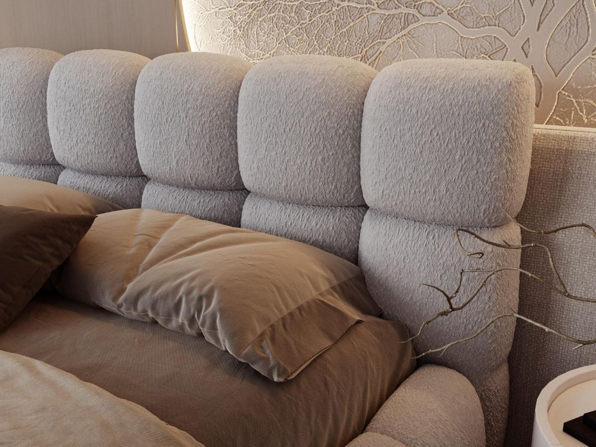POLSTERBETT Modo 120x200 Bouclé-Stoff Grau - Grau, Textil (120/200cm) - Graingold
