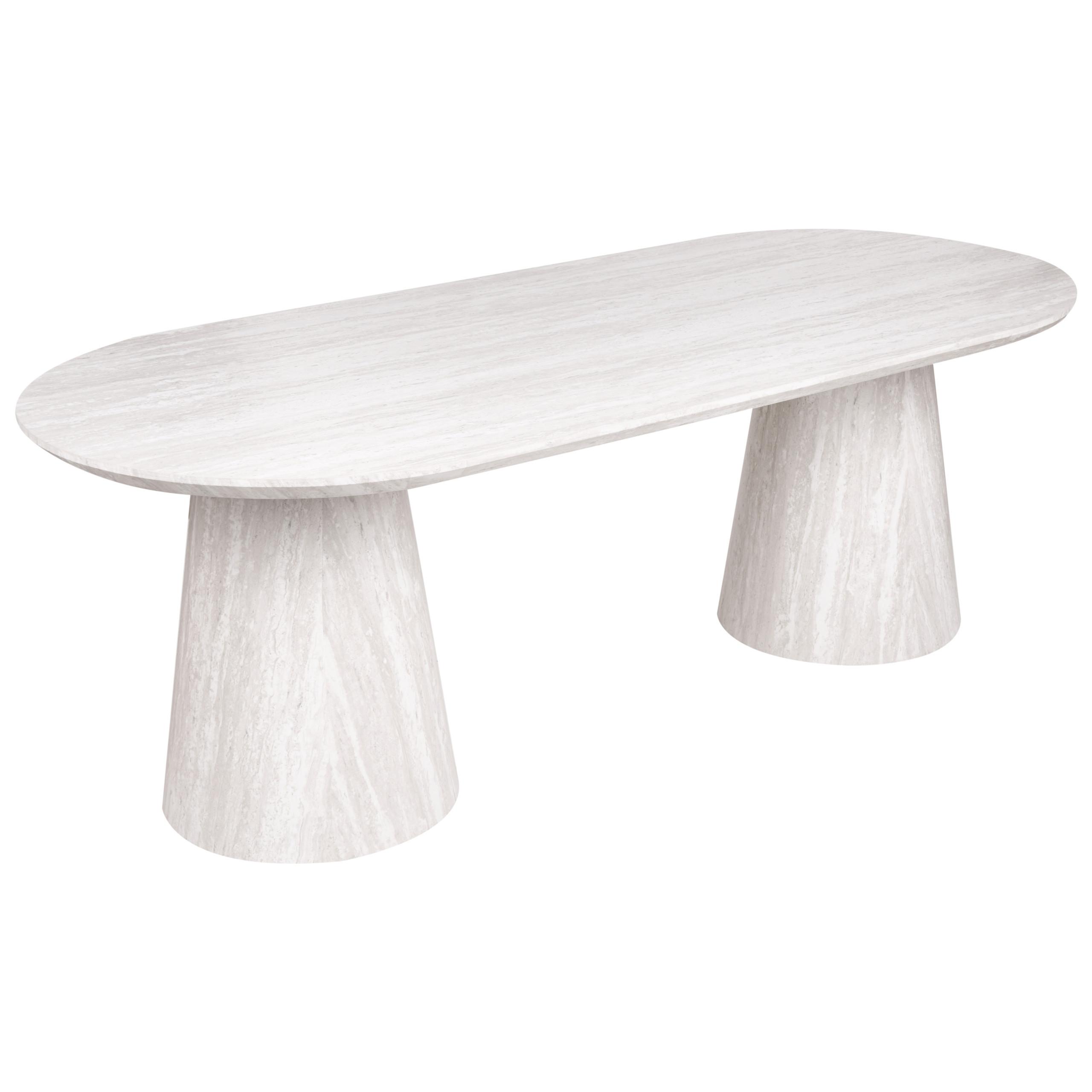 ESSTISCH Travertinoptik 220/95 cm Luman - Beige, Holzwerkstoff (220/95/76cm) - Beliani
