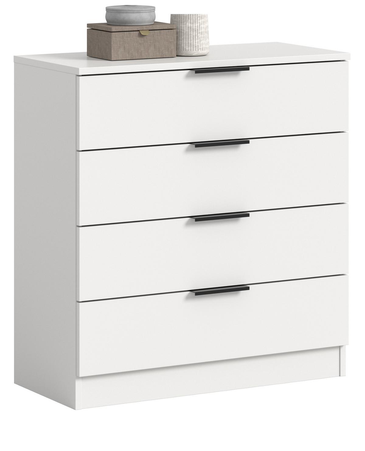 KOMMODE weiß 74 x 80 cm, Schubladenkommode mit 4 Schubkästen - Weiß, Holzwerkstoff/Metall (74/80/35cm) - Inn.Furn