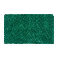 BADEMATTE 50/80 cm Rautenmuster, Hochflor - Grün, Textil (50/80cm) - Homescapes