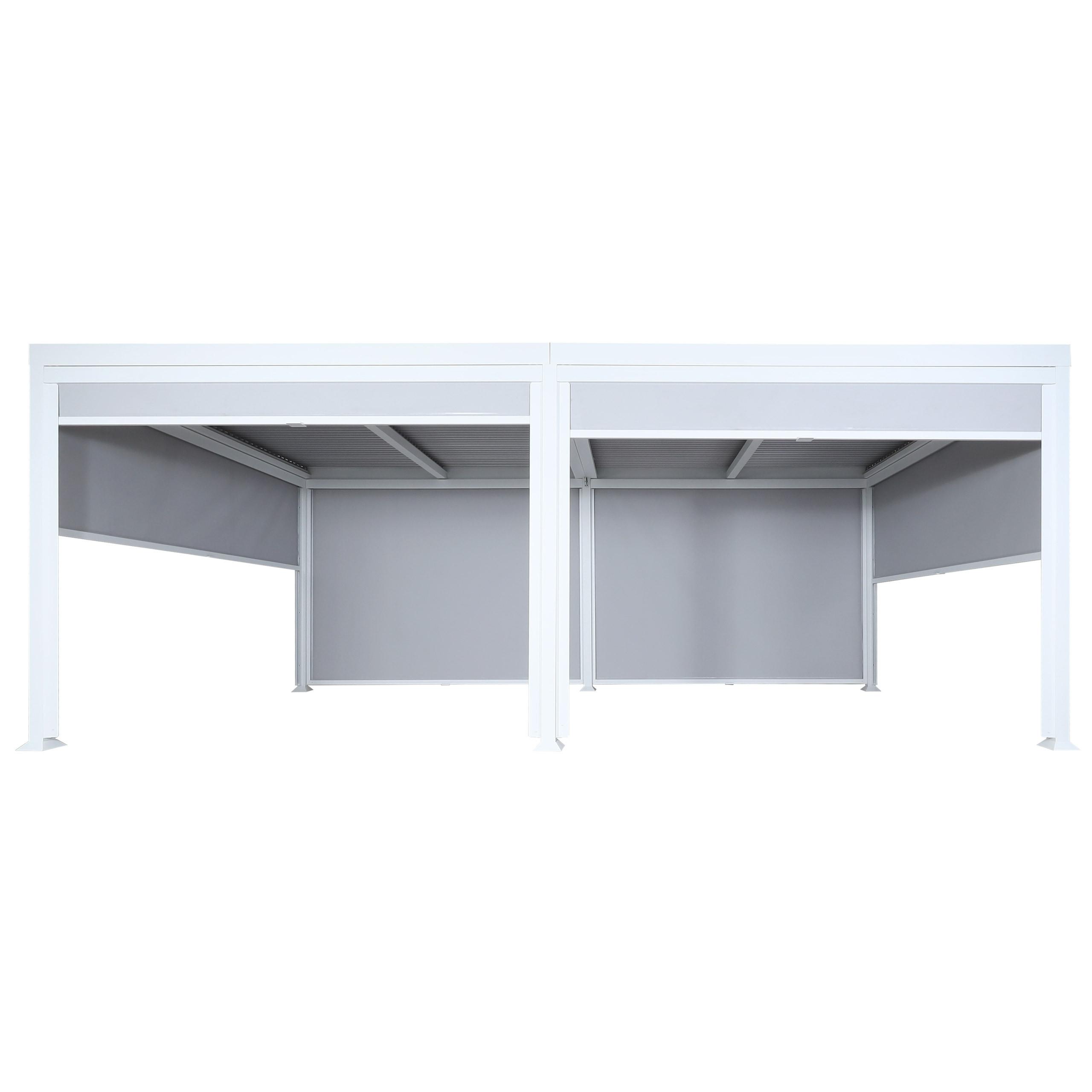 ALU PERGOLA MIT SEITENWAND Weiß - Weiß, Metall (590/224/306cm) - MCW