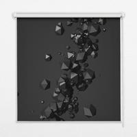 INNENROLLO - Fensterrollo - Rollo - 150x140 cm - Herabfallende Blöcke - Schwarz, Kunststoff (150/140/0.5cm) - TULUP