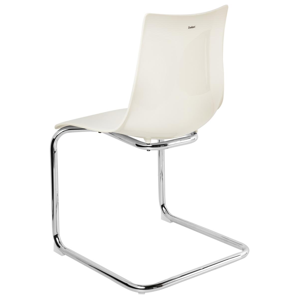 ESSZIMMERSTUHL 2er-Set Cremeweiß Marshall - Silberfarben/Weiß, Kunststoff (48/81/48cm) - Beliani