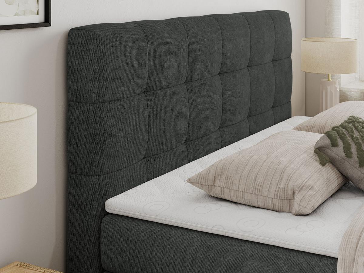 BOXSPRINGBETT LUKA KING 180/200 Dunkelgrau Struktur - H3 - Dunkelgrau, Holz/Textil (180/200cm) - MKS
