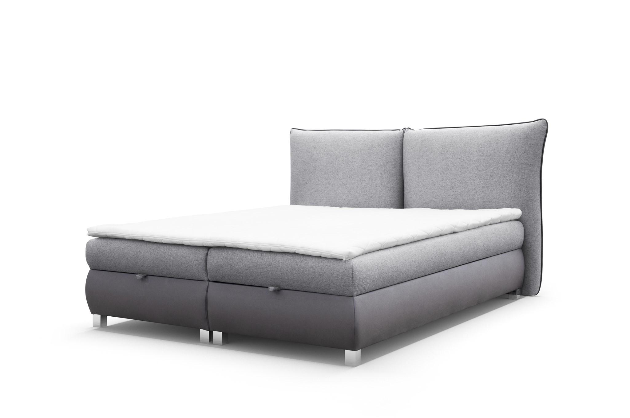 BOXBETT Valentin In Neve - Grau, Holzwerkstoff/Textil (160/200cm) - Fun Möbel