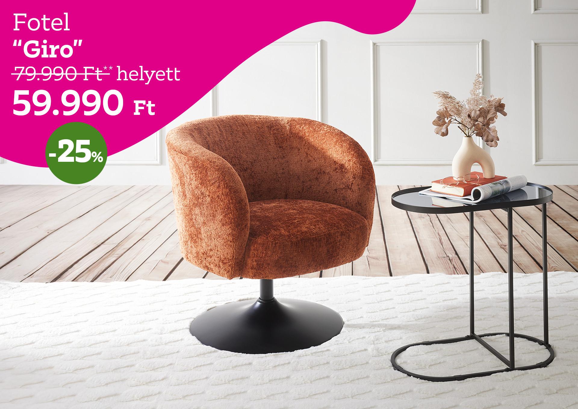 Fotel Giro 79990 Forint helyett 59990 Forint kedvezmény mértéke 25%