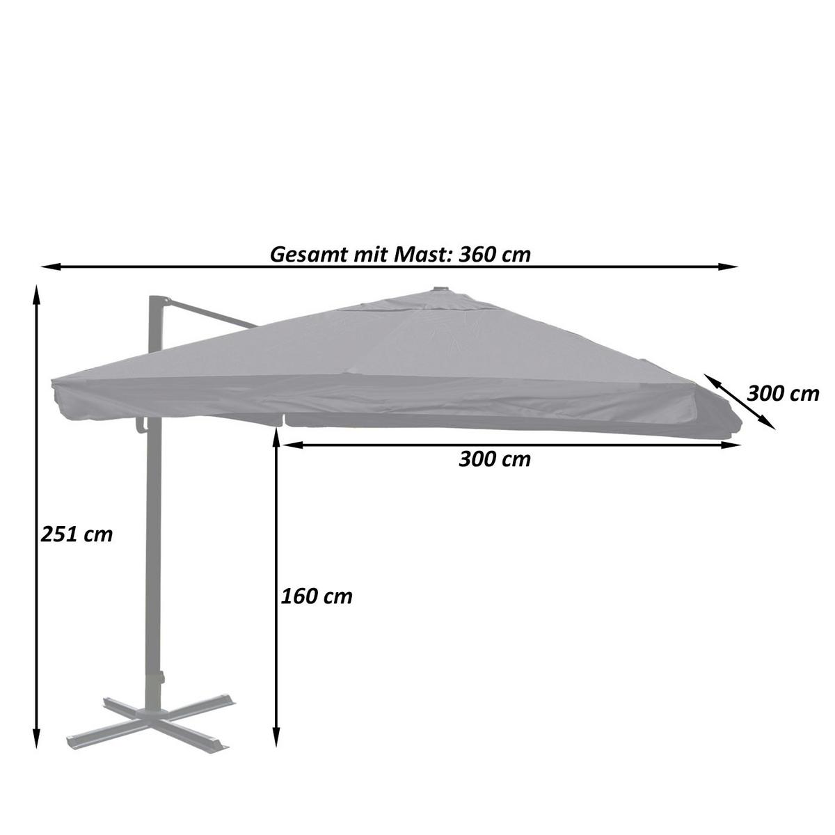 AMPELSCHIRM I Cremeweiß 300/300 cm - Weiß, Textil (360/300cm) - MCW
