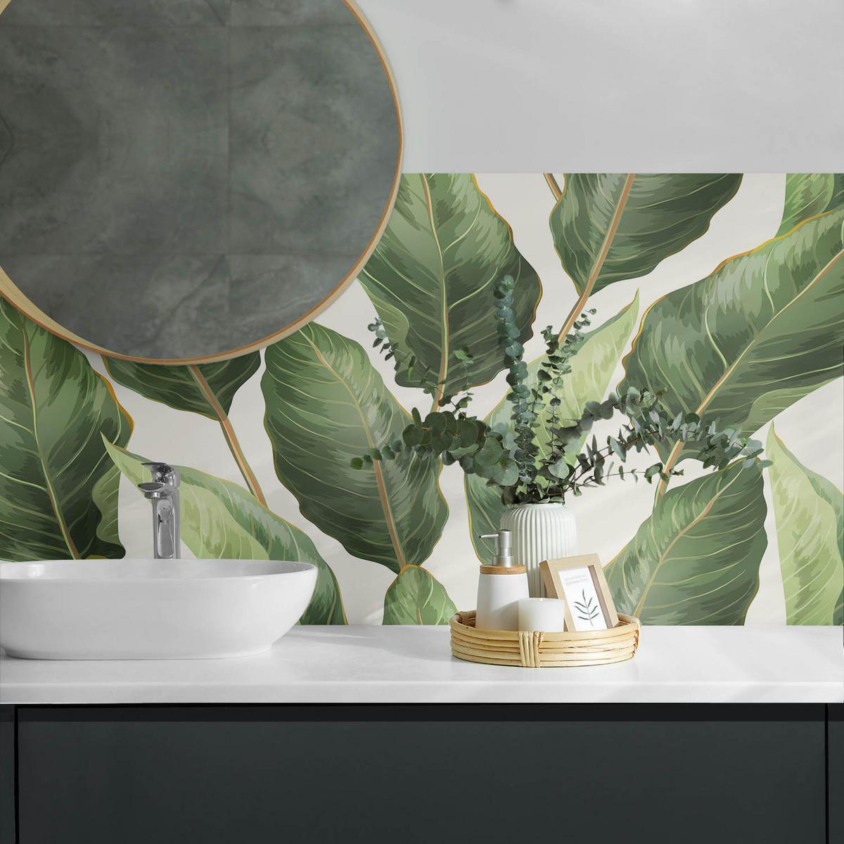 WANDPANEEL 120x60 cm selbstklebend Tropica - Hellgrau, Kunststoff (60/1.6/120cm) - Wallfluent