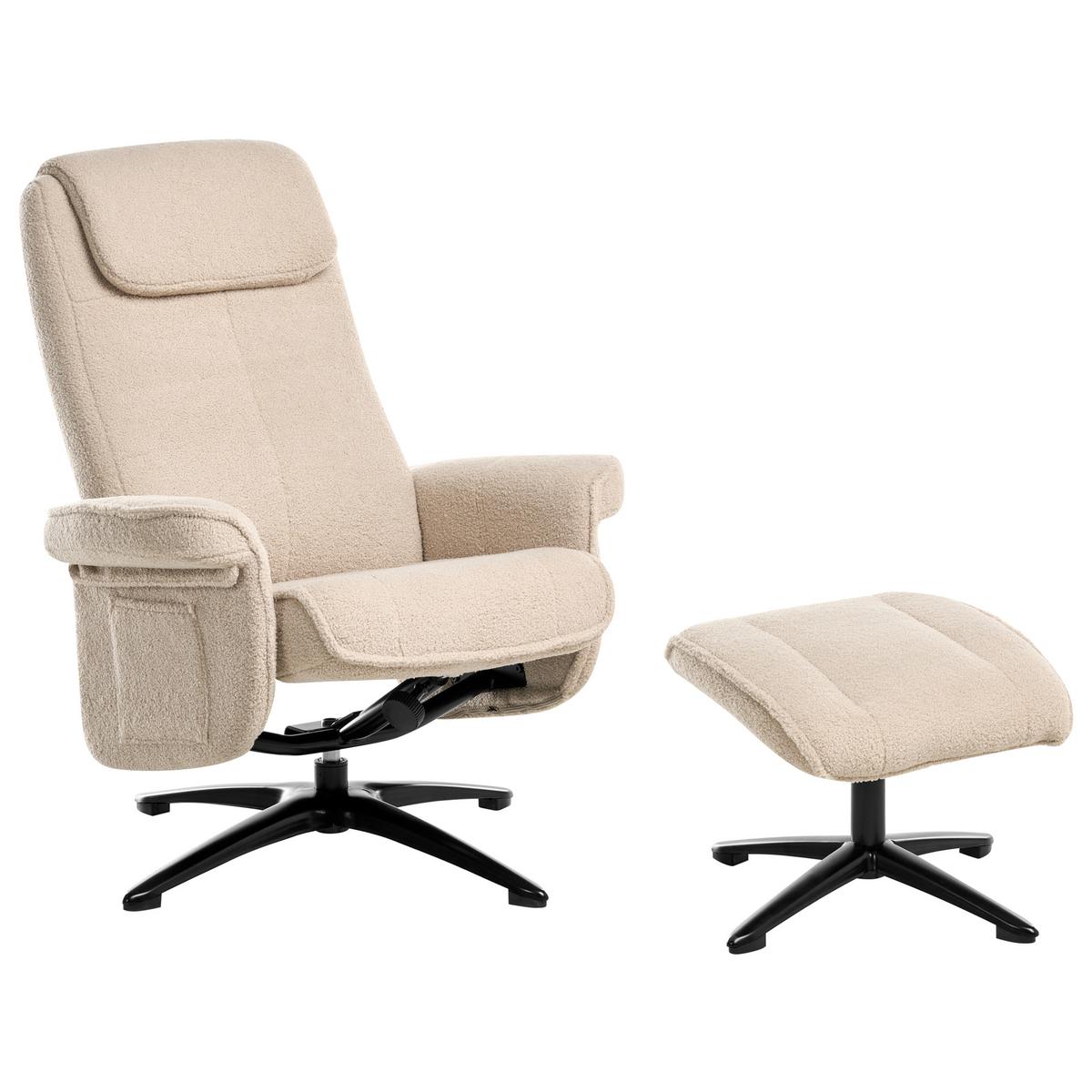 FERNSEHSESSEL Beige Geras - Beige/Schwarz, Textil (81/86/89cm) - Beliani