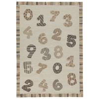 HANDTUFTTEPPICH Natur Kids - Kinderteppich mit Zahlendesign 120 x 180 cm - Weiß, Textil (120/180cm) - Natur Pur