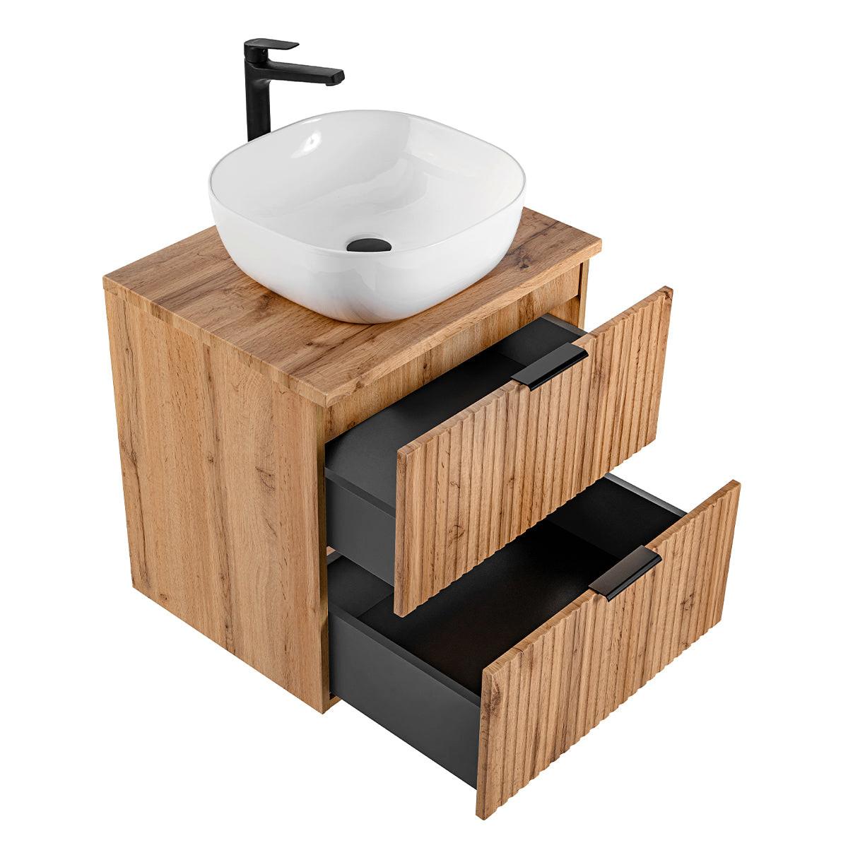 BADMÖBEL 60.6cm Adriel 2er-Set Holz - Braun, Holzwerkstoff (60.6/59/46cm) - Petits-meubles