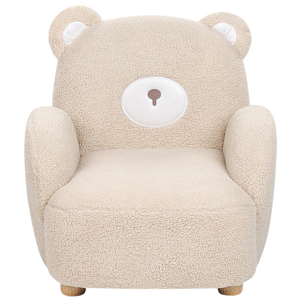 KINDERSESSEL Teddybär Bouclé Beige Boo - Beige, Textil (58/56/62cm) - Beliani